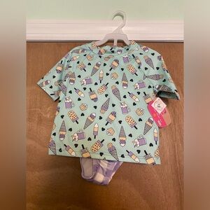 Lily & Dan Girls’ 3 piece bathing suit, 4t